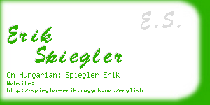 erik spiegler business card